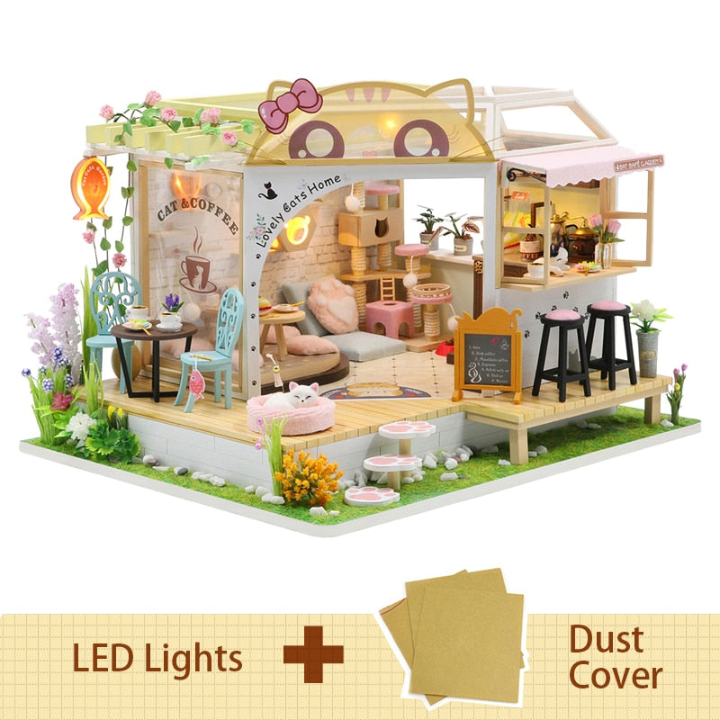 CUTEBEE DIY Dollhouse Wooden Doll Houses Miniature Doll House Furniture Kit Casa Music Led Toys for Children Birthday Gift L32