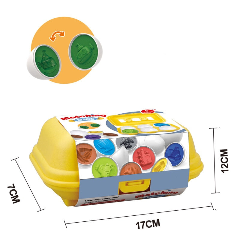 Baby Montessori Toys Egg Puzzle Games Kids Toys Color Shape Matching Eggs Educational Toys for Children 0-3 Years Old Boys Girls