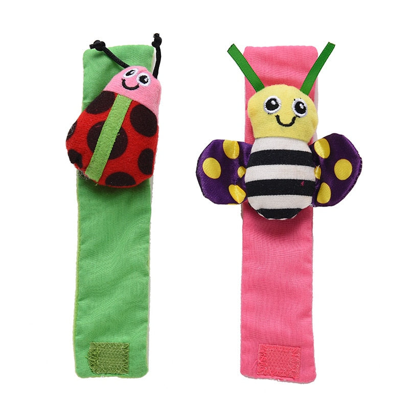 Infant Baby Kids Socks Wrist Rattle Set Toys Foot Socks 0~24 Months Cartoon Newborn Grab Training Educational Toy Christmas Gift