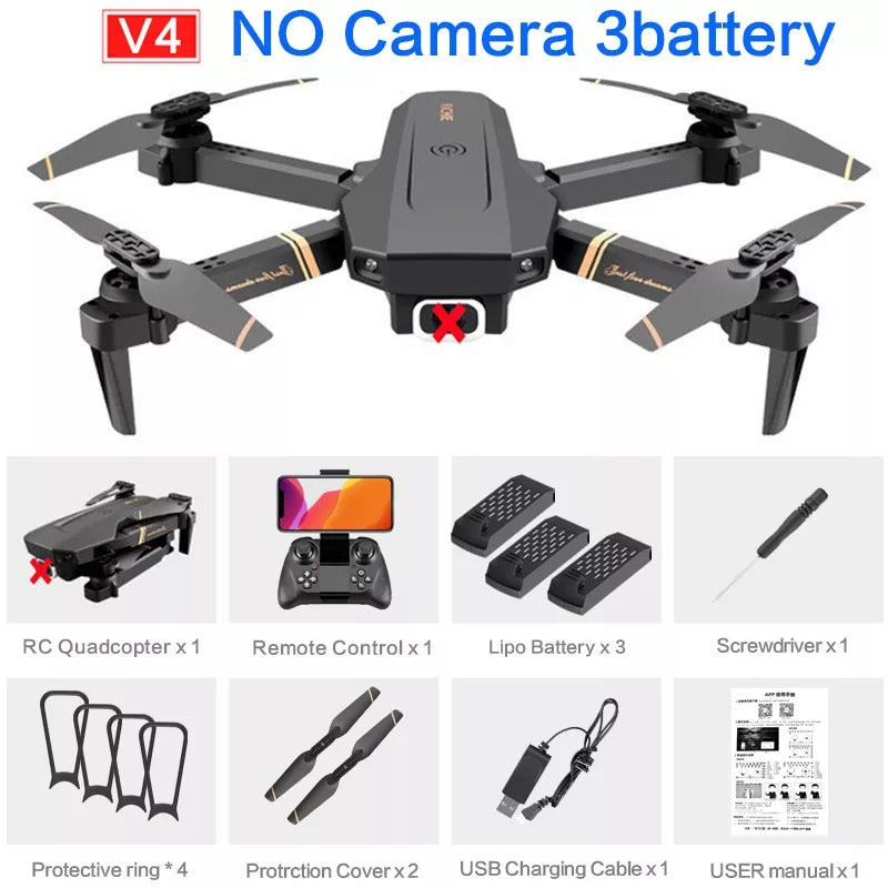 4DRC V4 RC Drone 4K/1080P HD Wide Angle Camera WiFi Fpv Dual Camera Foldable Quadcopter Real Time Transmission Helicopter Toy