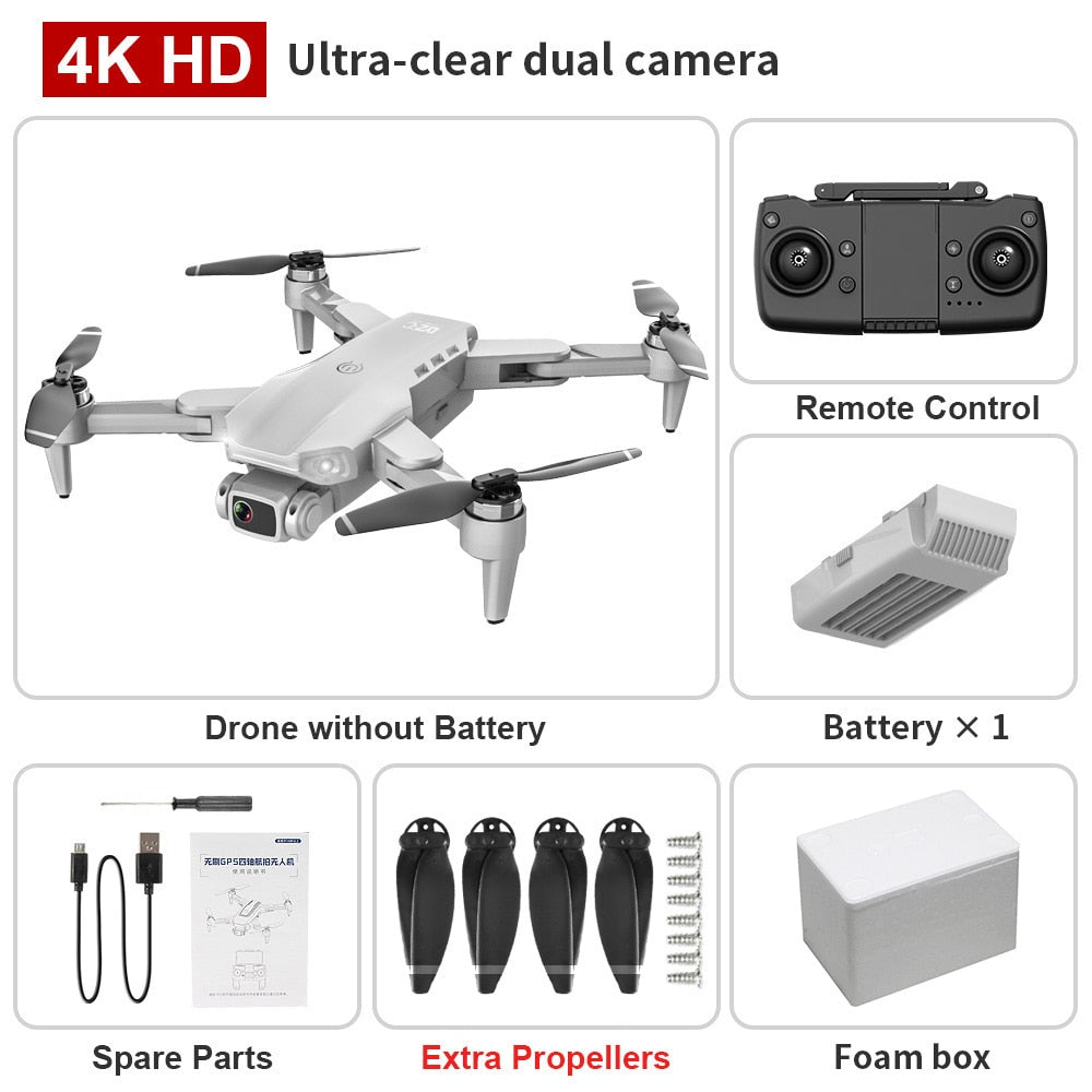 L900 PRO GPS Drone 4K HD Professional Dual Camera Aerial Stabilization Brushless Motor Foldable Quadcopter Helicopter RC 1200M