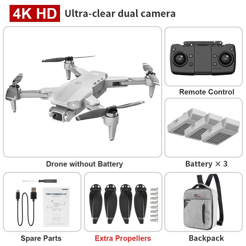 L900 PRO GPS Drone 4K HD Professional Dual Camera Aerial Stabilization Brushless Motor Foldable Quadcopter Helicopter RC 1200M