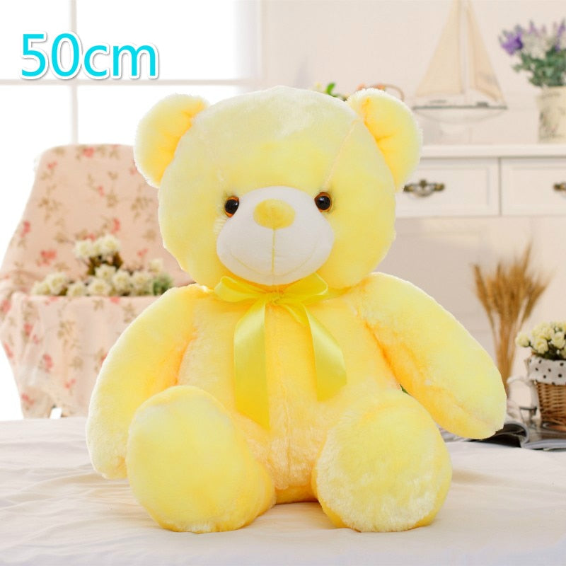 Luminous 25/30/50cm Creative Light Up LED Colorful Glowing Teddy Bear Stuffed Animal Plush Toy Christmas Gift for Kid