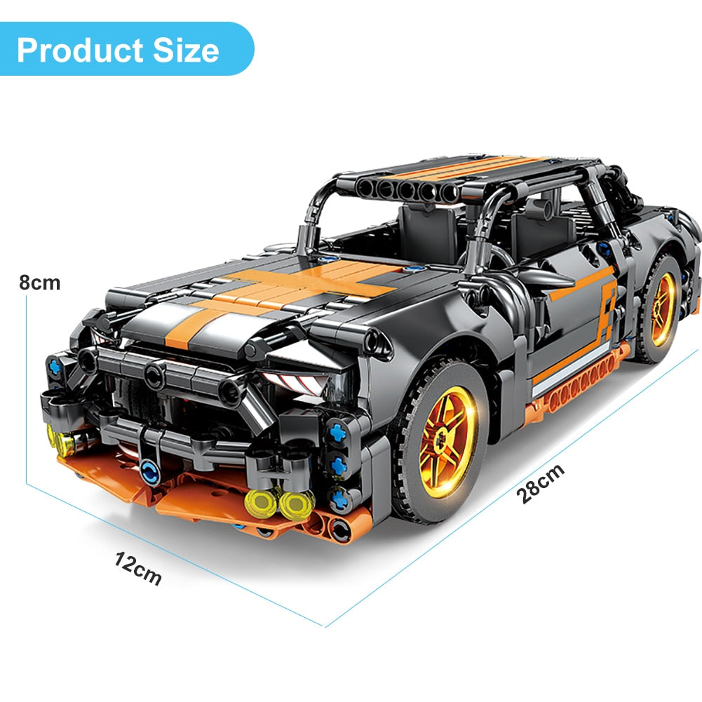 SEMBO Sports Ford Mustang Technical Cars Speed Champion Pull Back Car Model MOC Building Blocks Toys For Kids Christmas Gifts