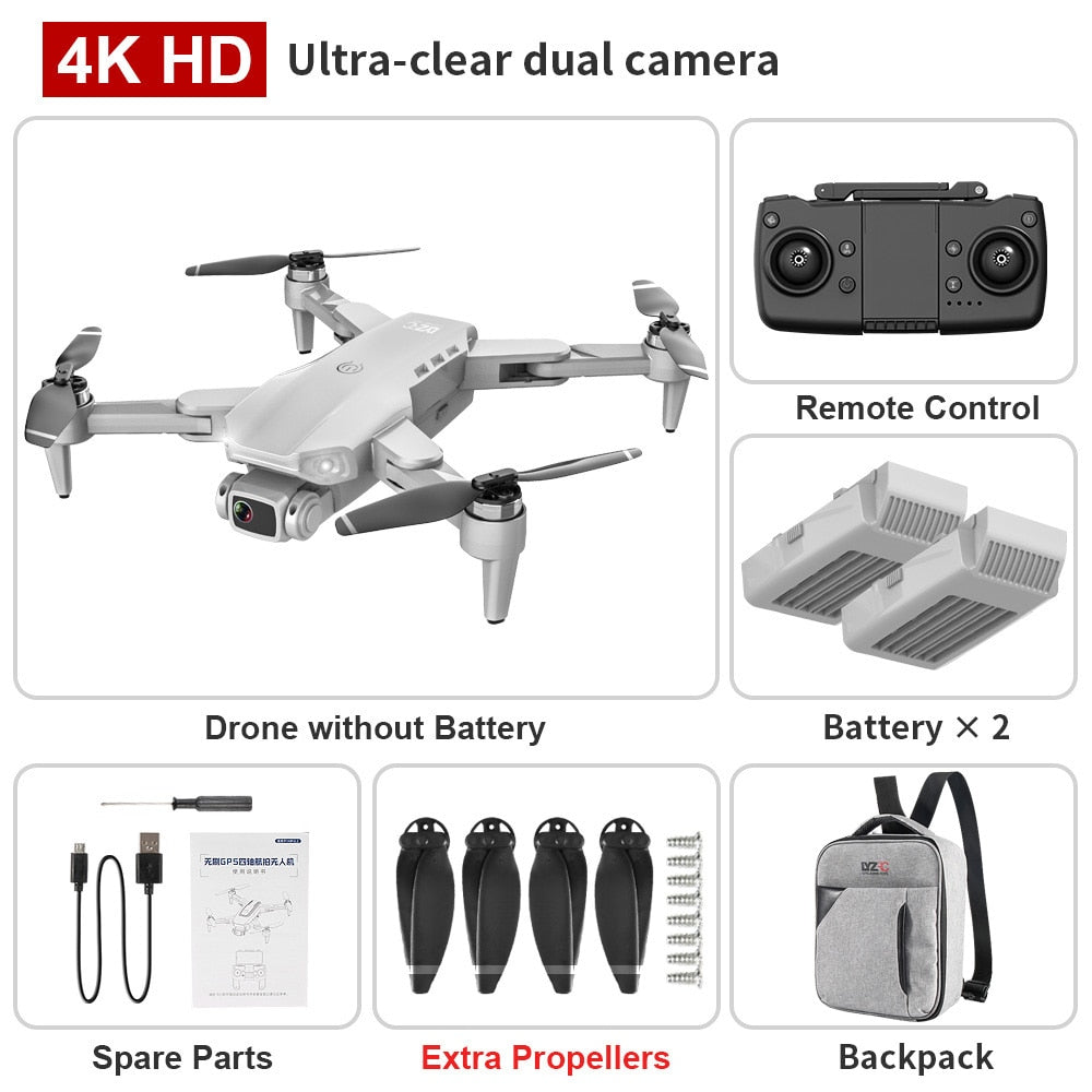 L900 PRO GPS Drone 4K HD Professional Dual Camera Aerial Stabilization Brushless Motor Foldable Quadcopter Helicopter RC 1200M