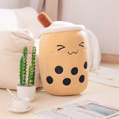 Lovely Milk Tea Stuffed Plush Pillow Cushion Funny Cartoon Boba Plush Toys Kids Toys Birthday Valentine&#39;s Gift