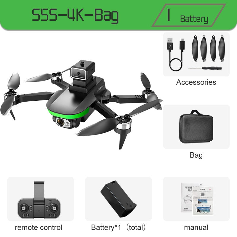 New S5S Mini Drone 4k Profesional 8K HD Camera Obstacle Avoidance Aerial Photography Brushless Foldable Quadcopter 1.2km