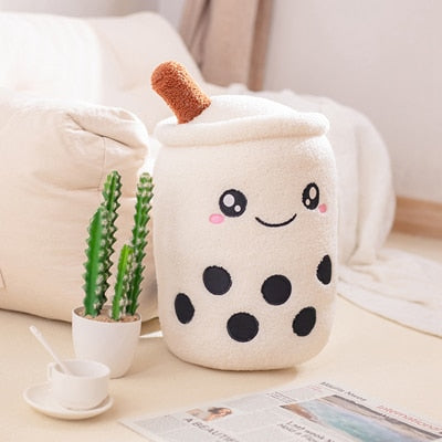 Lovely Milk Tea Stuffed Plush Pillow Cushion Funny Cartoon Boba Plush Toys Kids Toys Birthday Valentine&#39;s Gift