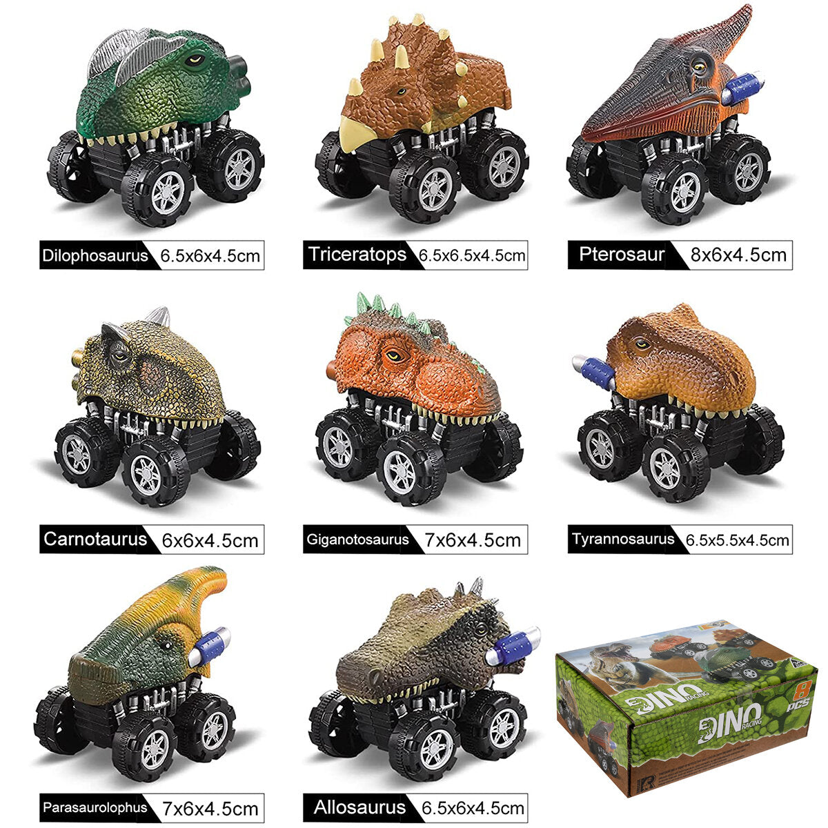 Simulation Dinosaur Model Toy Car Pull Back Dinosaur Car Toys