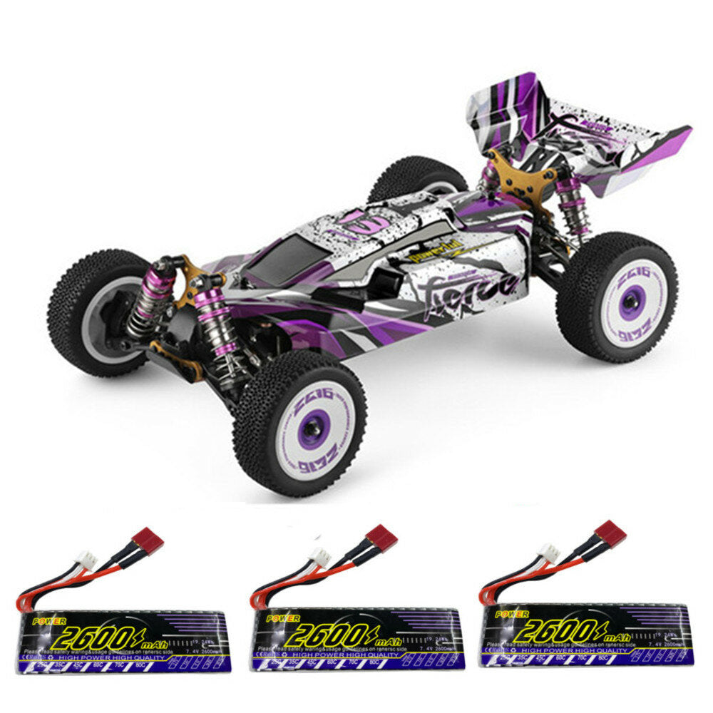 Wltoys 124019 RTR Two/Three Upgraded 2600mAh Battery 2.4G 4WD 55km/h Metal Chassis RC Car Vehicles Models Toys