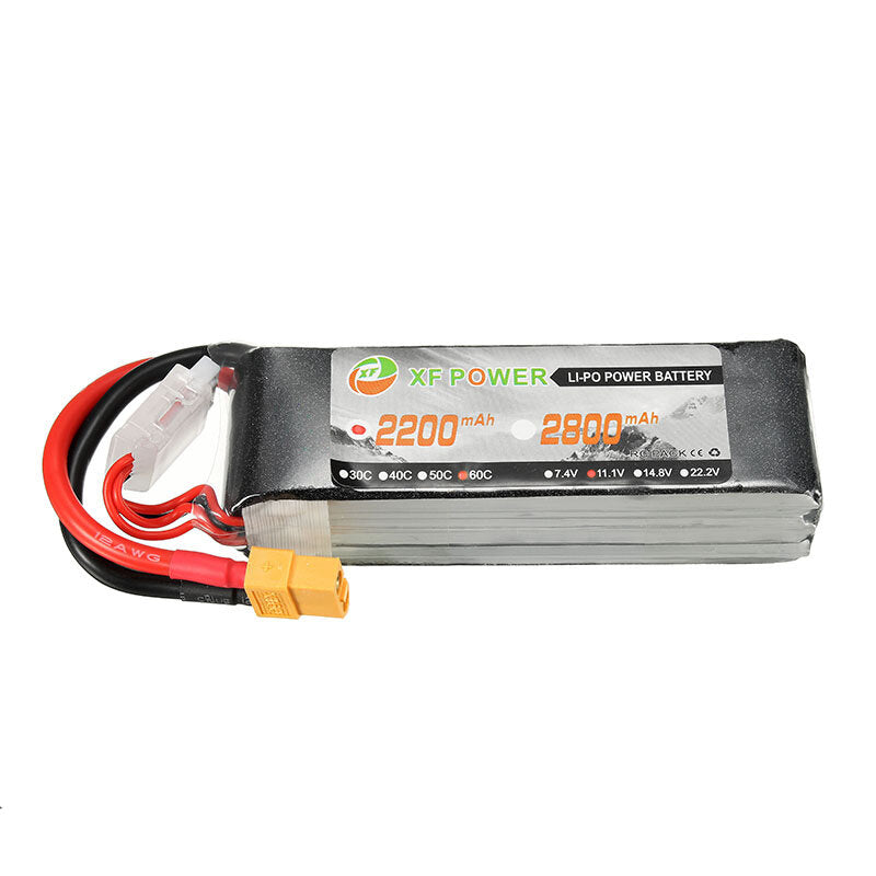 XF Power 11.1V 2200mAh 60C 3S Lipo Battery XT60 Plug