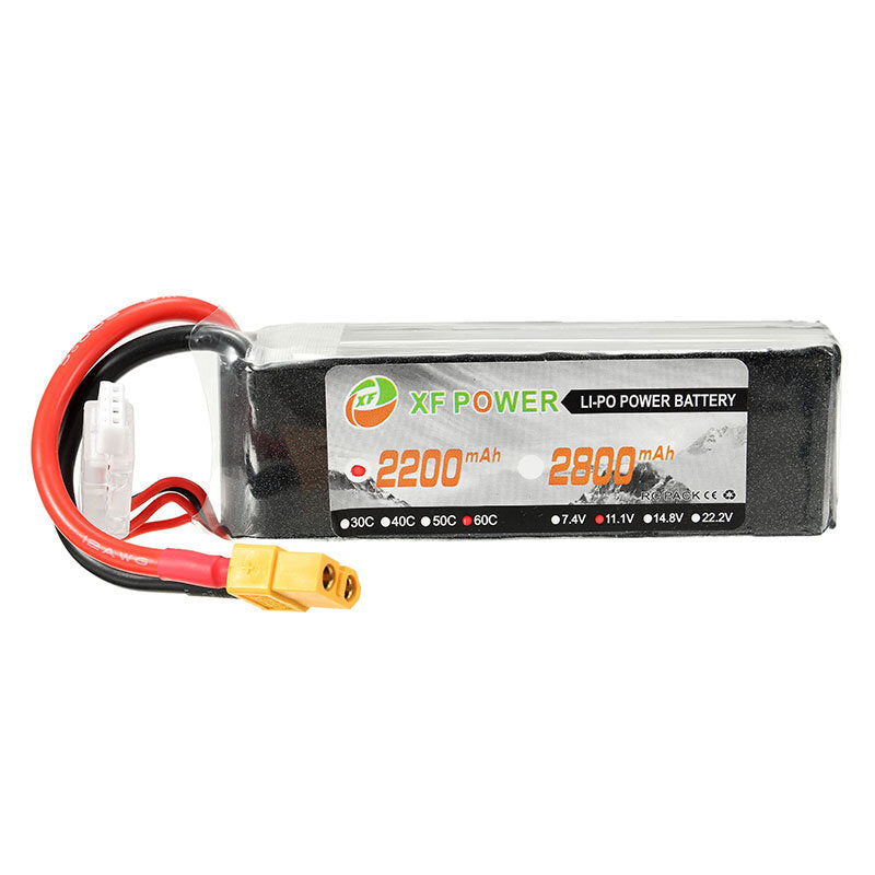 XF Power 11.1V 2200mAh 60C 3S Lipo Battery XT60 Plug